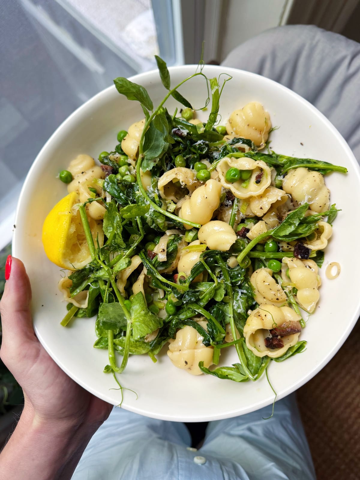 Spring Pasta with Peppered Peas