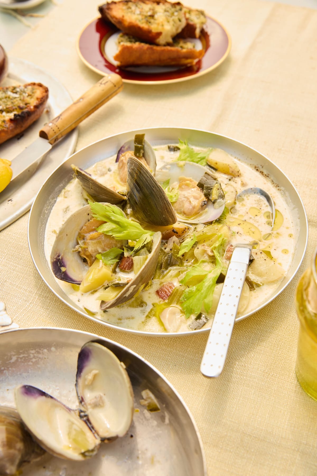 Clam Chowder with Corn and Bacon