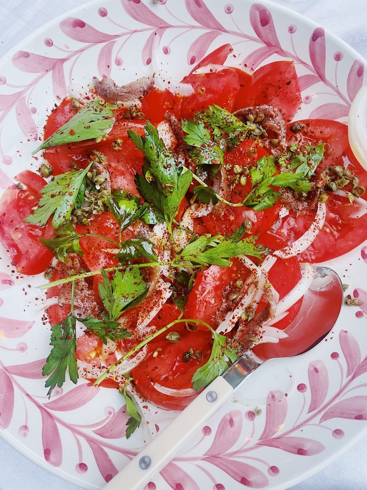 Tomato Salad with Anchovies and Onion