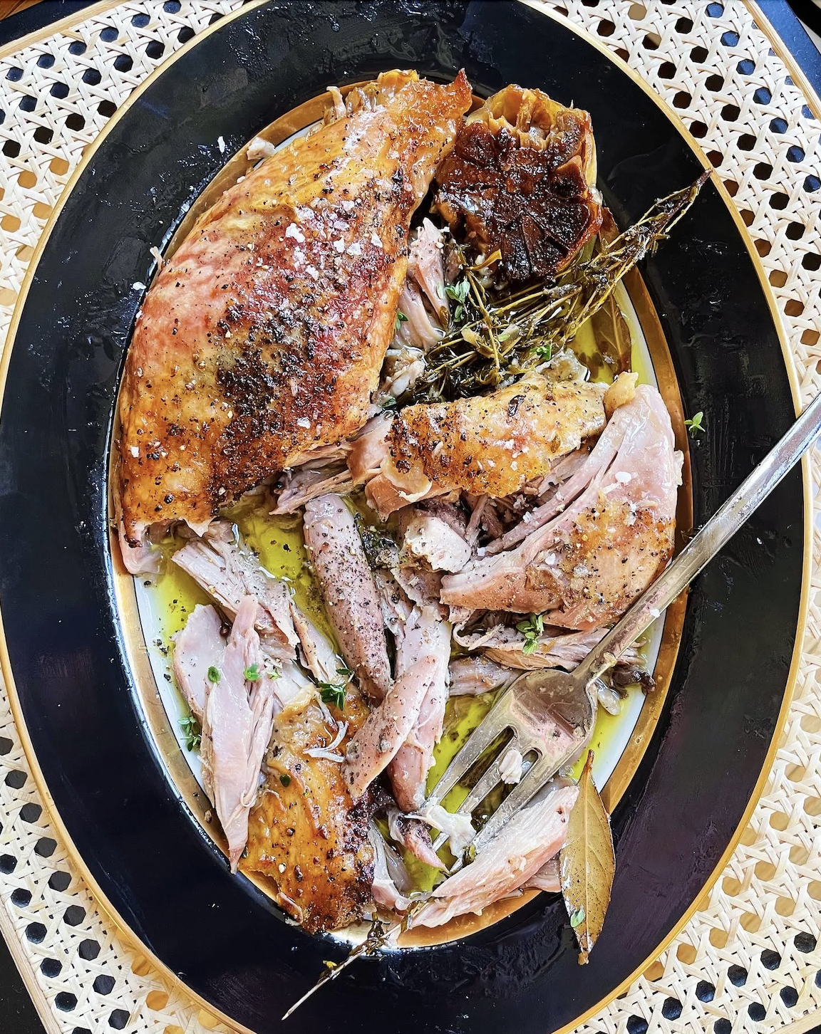 Slow Roasted Turkey Legs with Garlic and Herbs