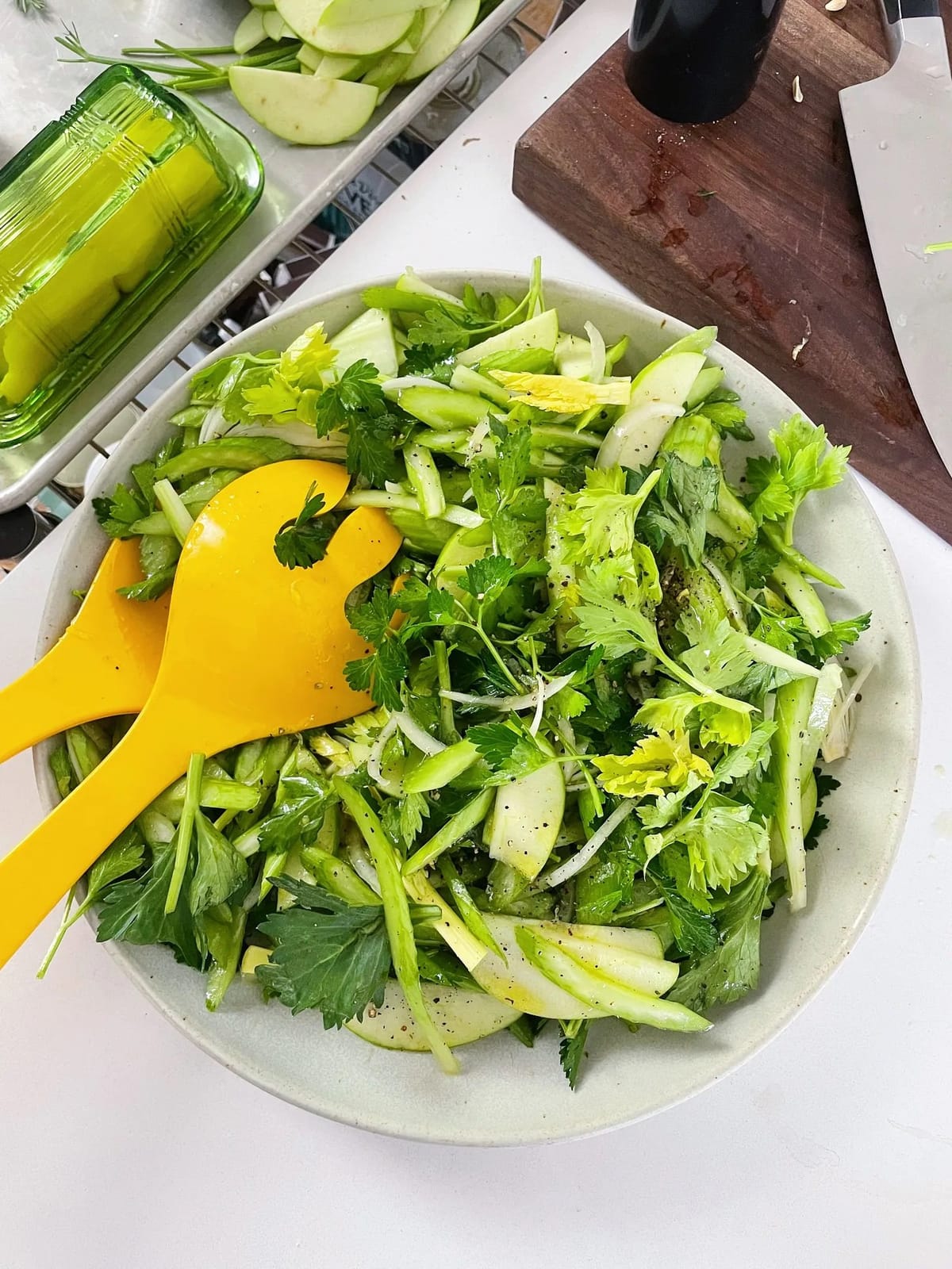 Celery Salad with Sour Apple and Walnuts
