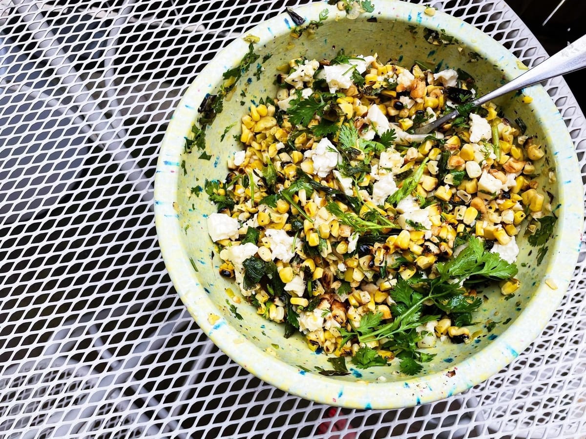 Grilled Corn and Scallion Salad