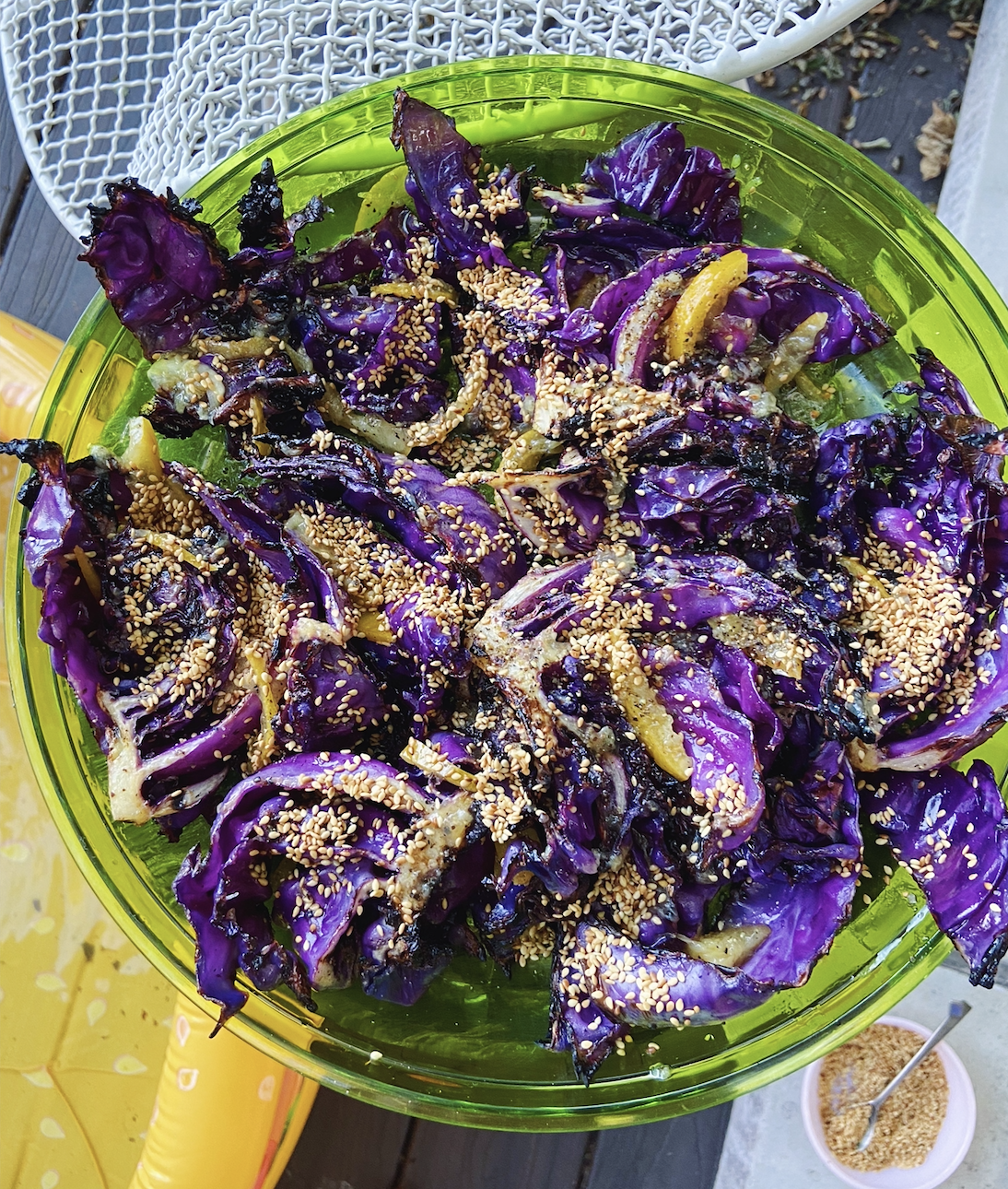cabbage with preserved lemon and sesame